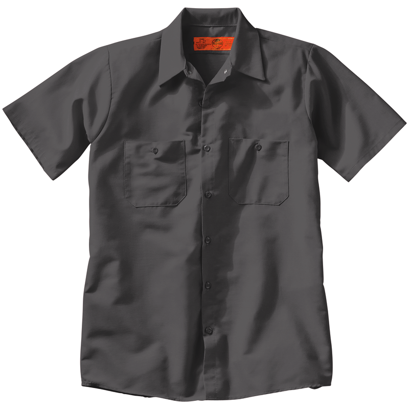 Red Kap Men's Short Sleeve Industrial Work Shirt, Charcoal - 4XL