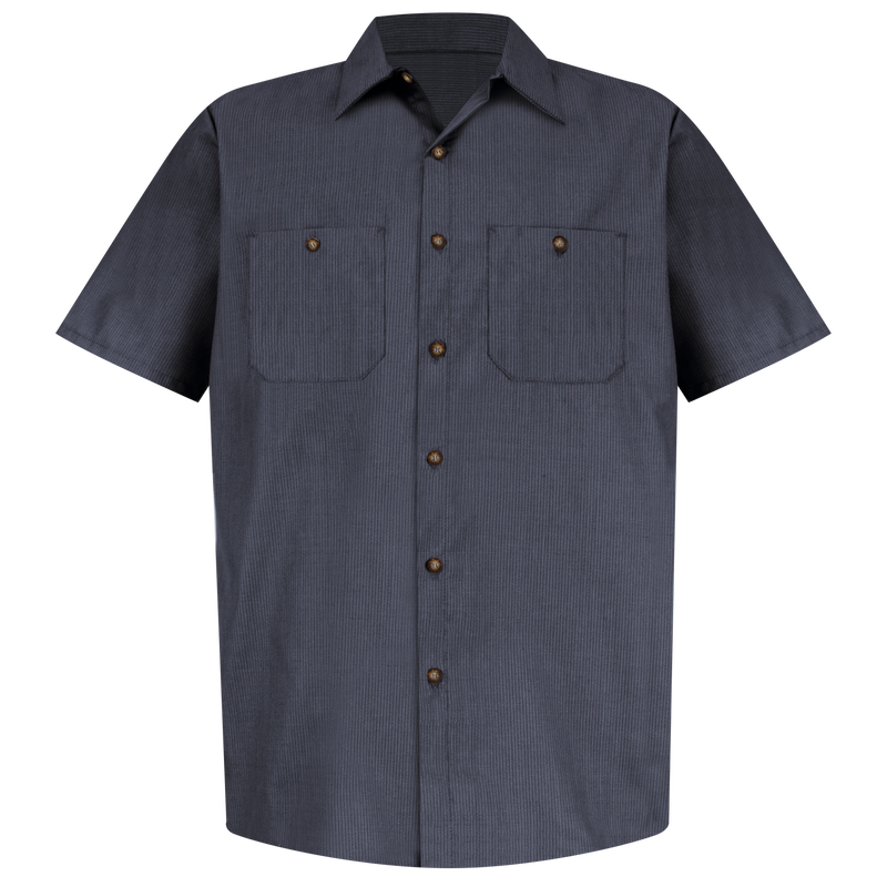 Men's Short Sleeve Geometric Microcheck Work Shirt | Red Kap®