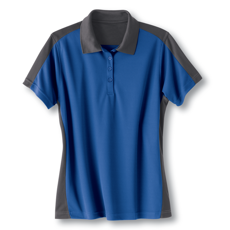 Women's diagonal stripe piqué polo shirt - tag-free - KS Teamwear