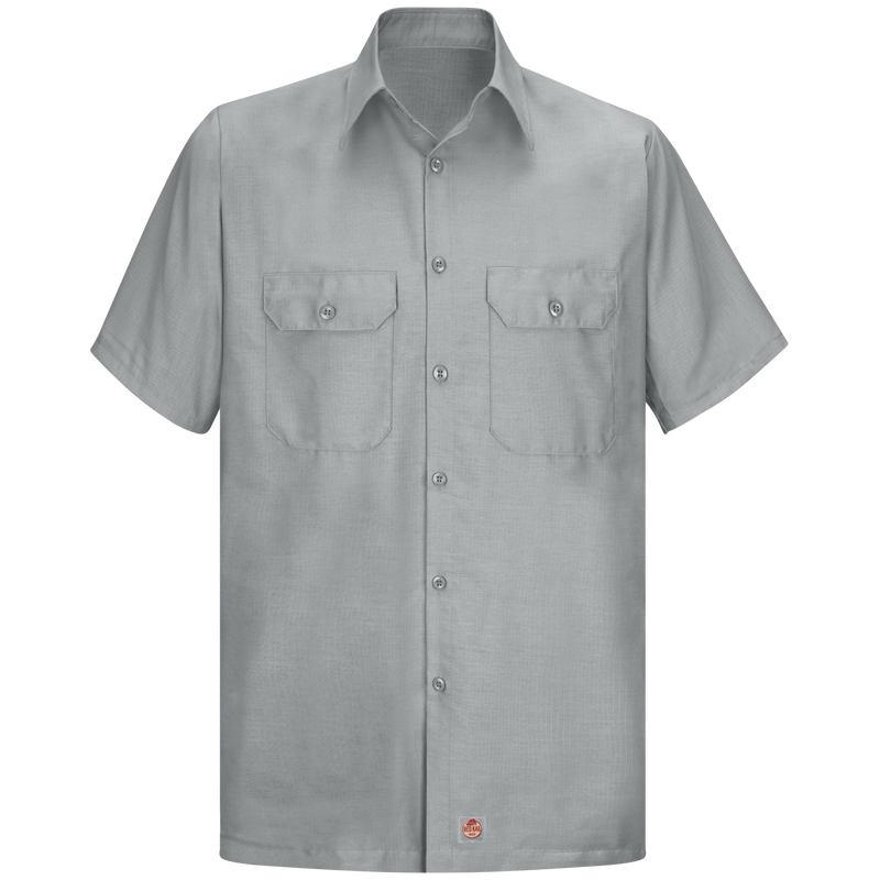 ShredFin Gray Short Sleeve T-Shirt (White & Red Logo) L