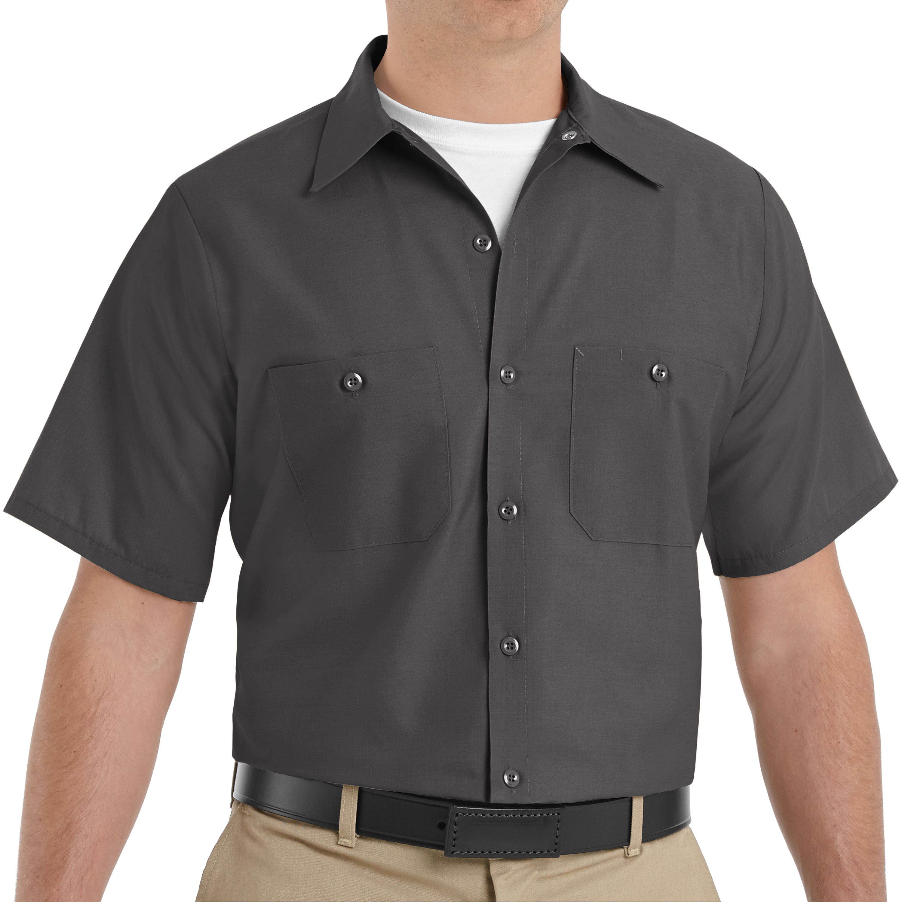 Red Kap SP24 Industrial Short Sleeve Work Shirt - Black - 4XL